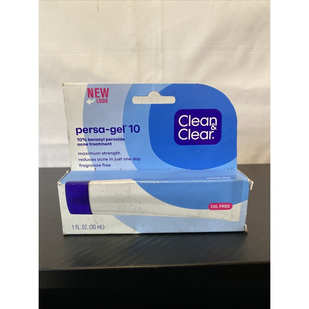 Clean & Clear Persa-Gel 10 Acne 10% Benzoyl Peroxide 1 oz Exp 2/26 UNSEALED TUBE